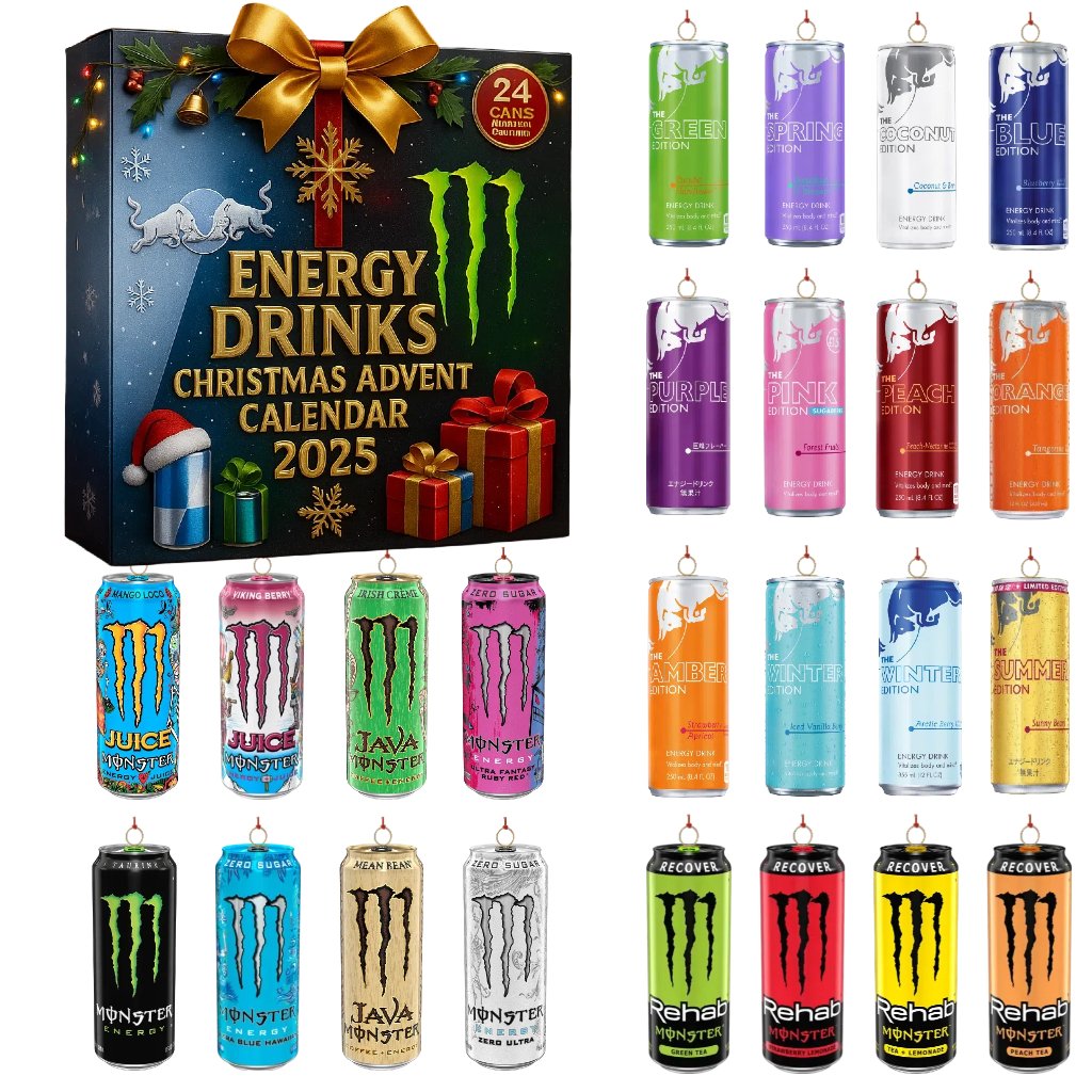 Advent Calendar with Energy Drink Cans 2025