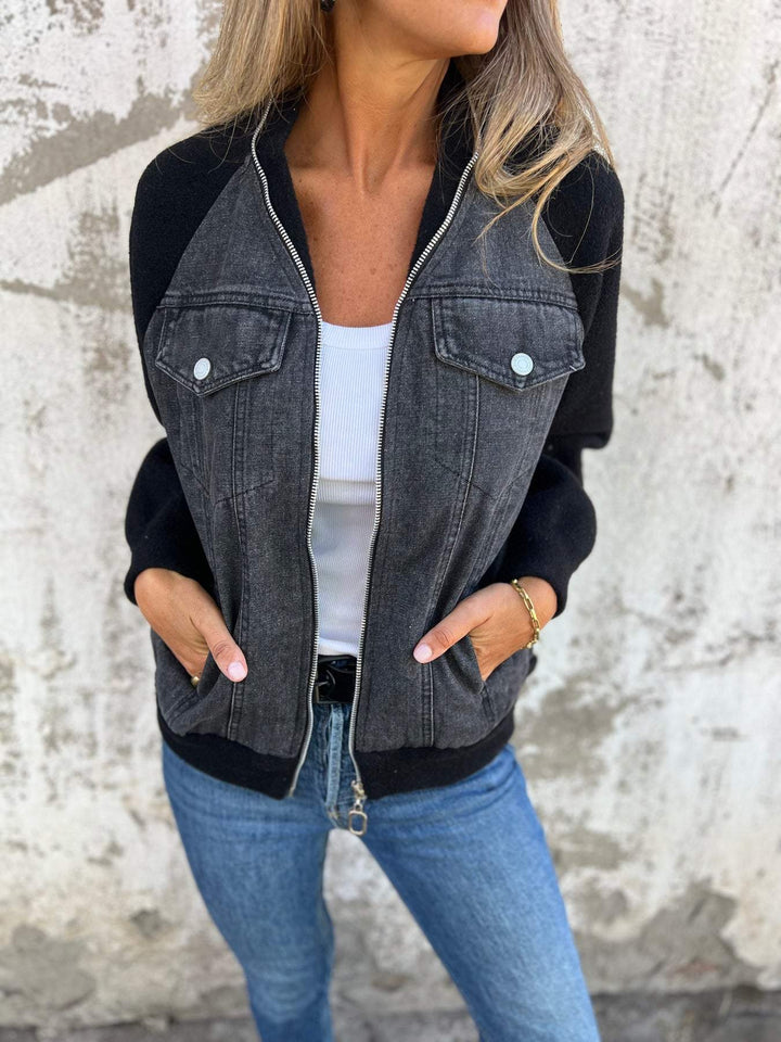 Elva™ - Casual zip-up jacket with a V-neck